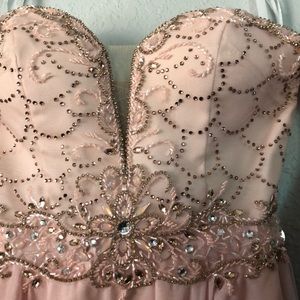 Salmon/Pink Sequin Prom Dress